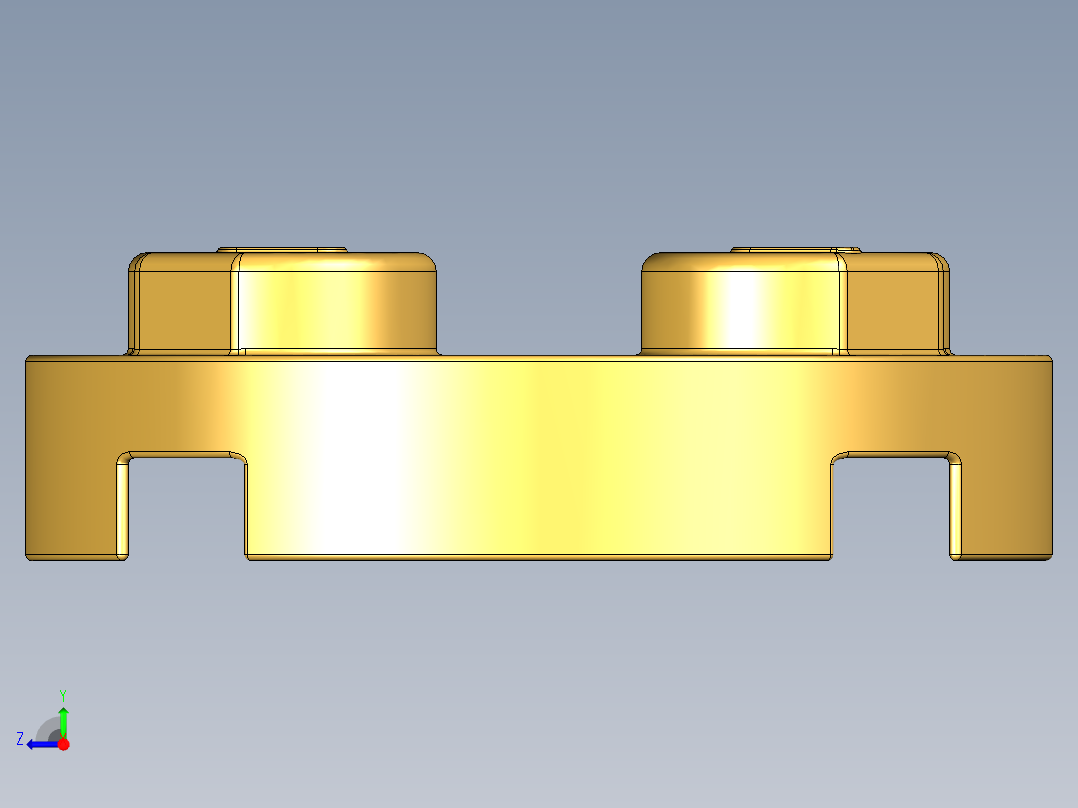 乐高零件 4032 板 2 x 2 圆形-4032 Curry Plate 2 x 2 Round.STEP右视图
