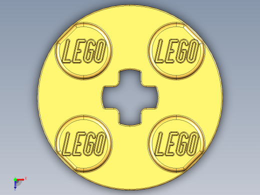 乐高零件 4032 板 2 x 2 圆形-4032 Curry Plate 2 x 2 Round.STEP俯视缩略图