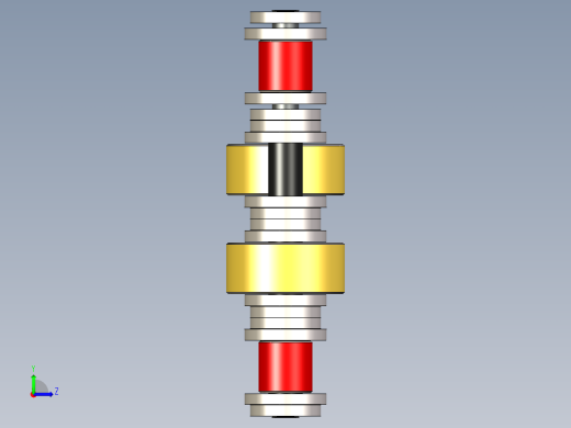 堆积链 - 飞轮 - 带双中心滚轮的四重链---stp左视缩略图