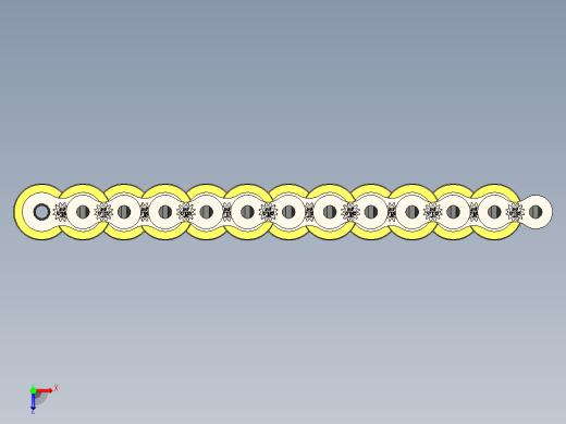 堆积链 - 飞轮 - 带双中心滚轮的四重链---stp俯视缩略图