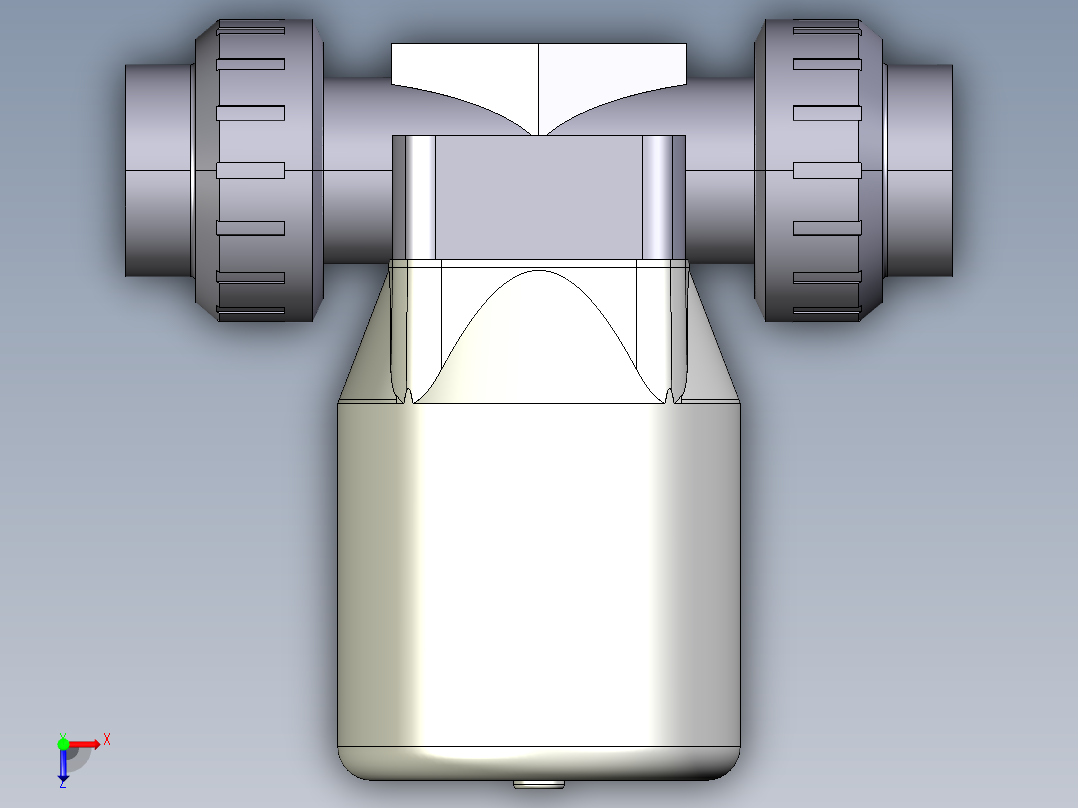 15DKPULVCP DA 气动隔膜阀双作用与溶剂焊接女性联盟结束，BS PVC-U系列俯视图