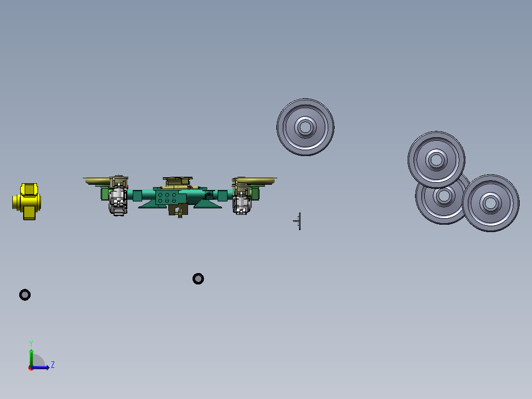 020-动力车转向架的装配体左视图