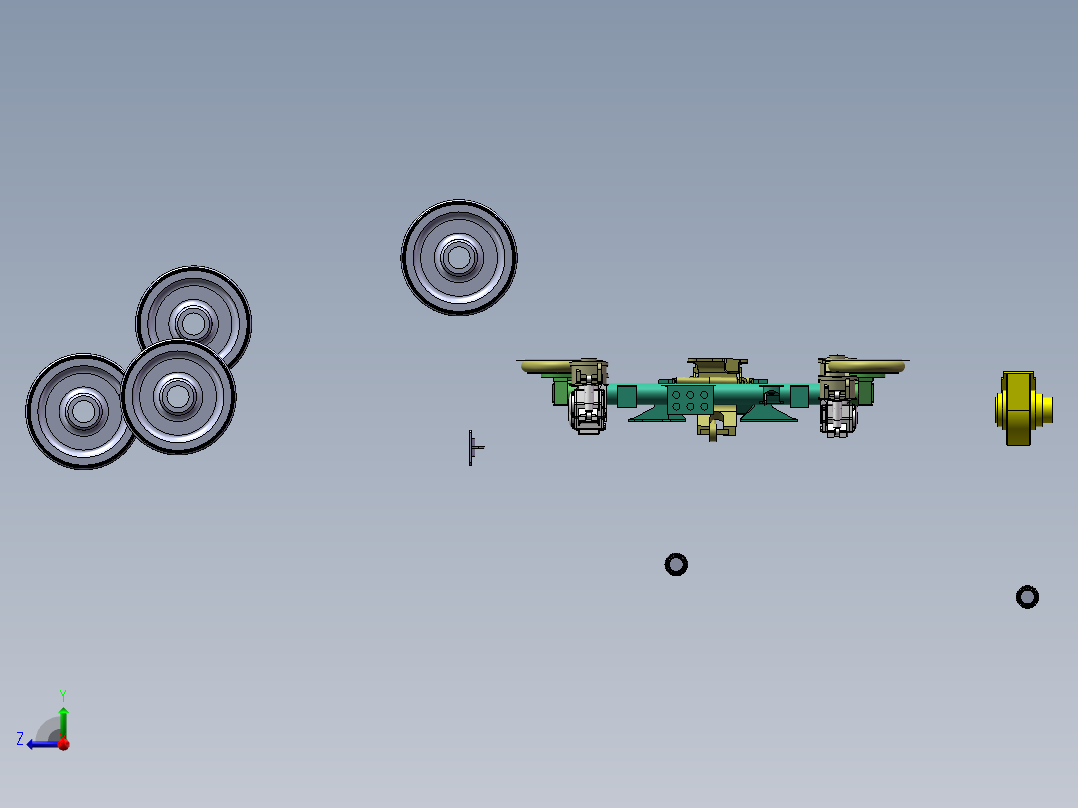 020-动力车转向架的装配体右视图