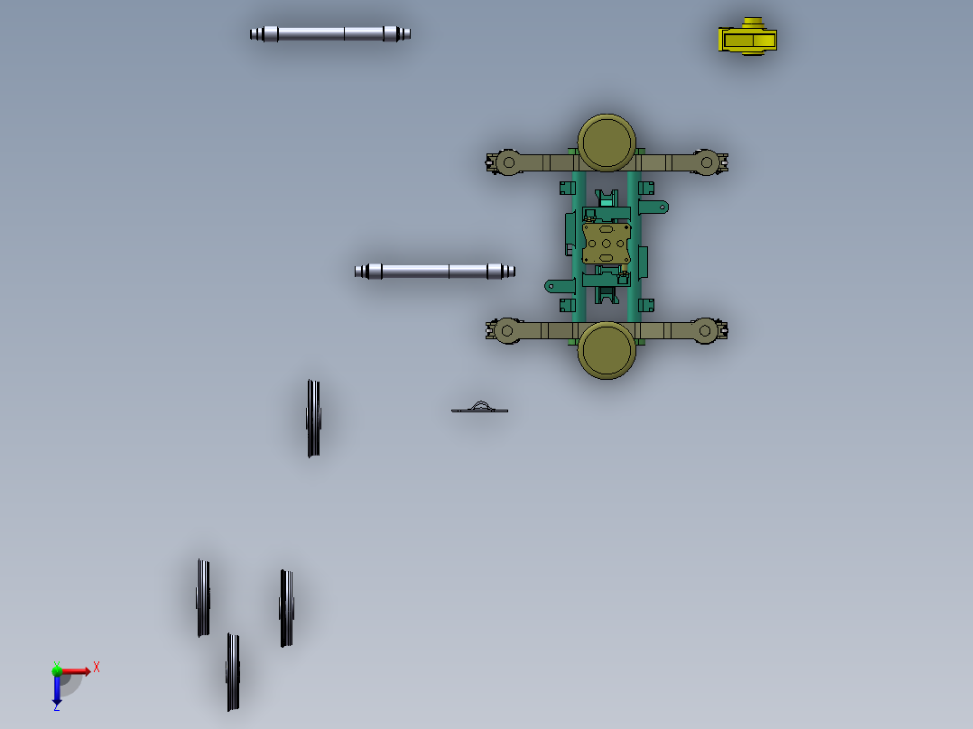 020-动力车转向架的装配体俯视图