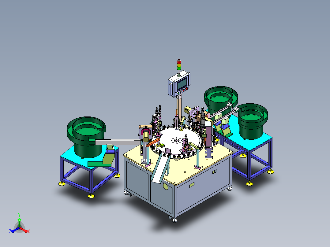 头帽组装检测机sw17可编辑正等轴测图