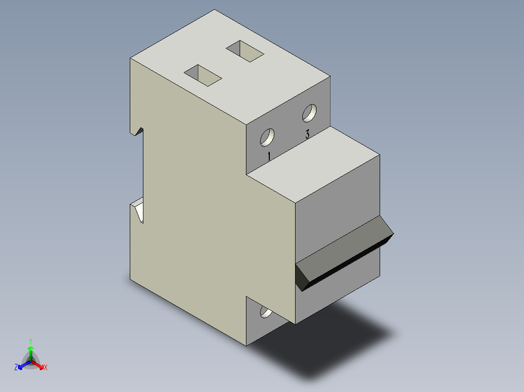 德力西电气-CDB7-63 2P正等轴测图