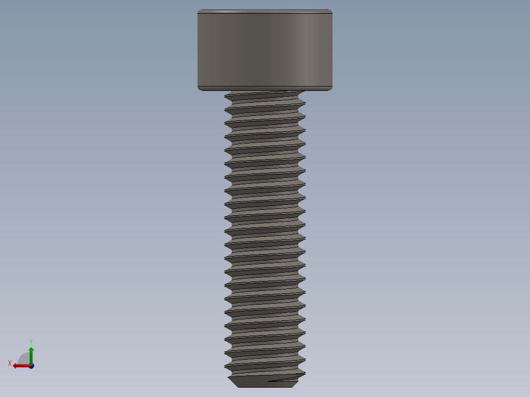 Screw_DIN_912_M6x22F_A2.SLDPRT公制内六角螺钉后视图