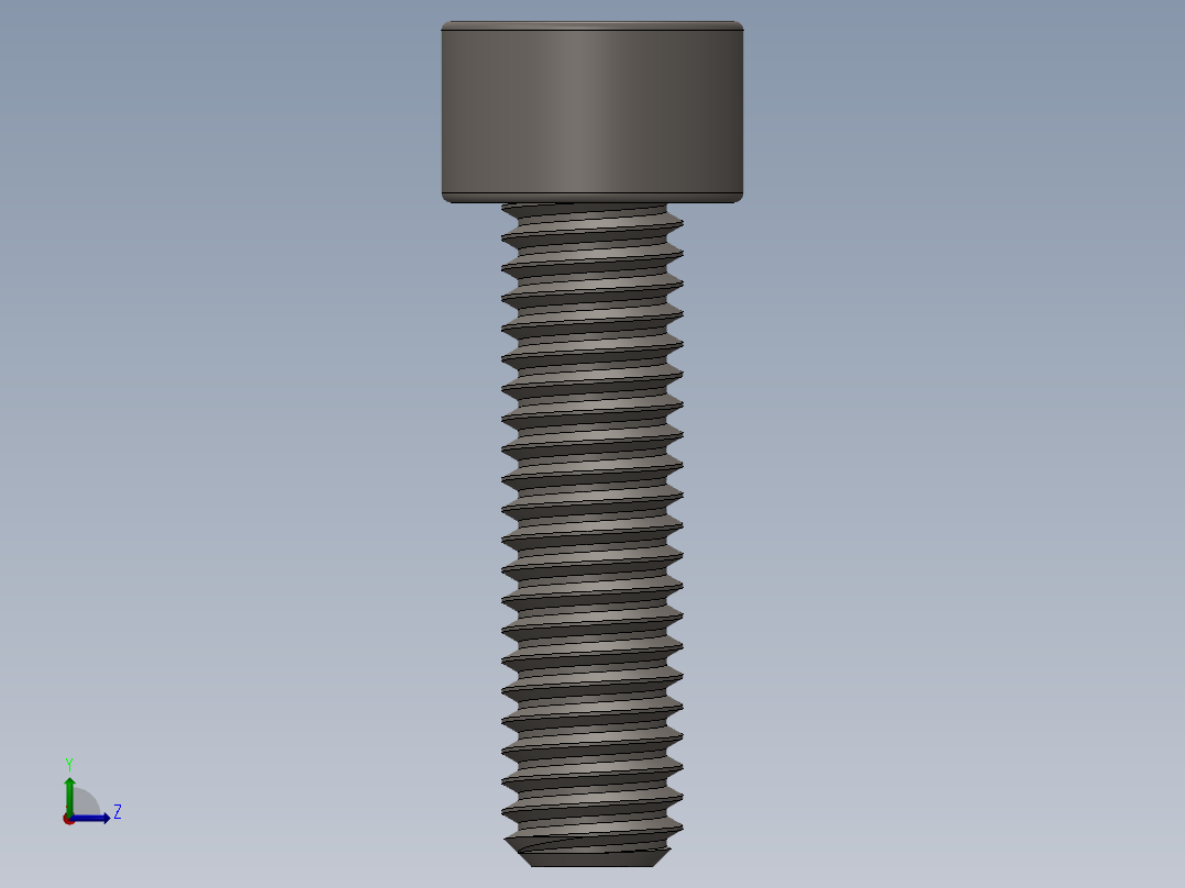 Screw_DIN_912_M6x22F_A2.SLDPRT公制内六角螺钉左视图