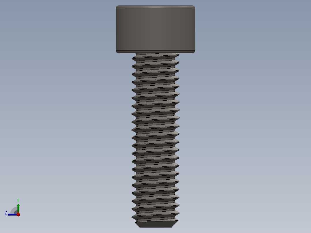 Screw_DIN_912_M6x22F_A2.SLDPRT公制内六角螺钉右视图