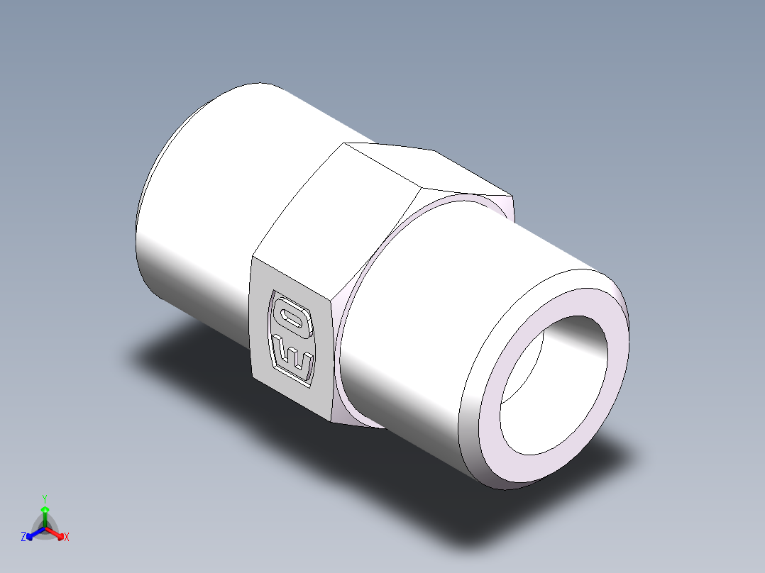 直通接头-G、1D-16正等轴测图