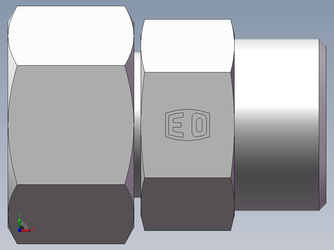 直通同径度接头、2D-30前视图