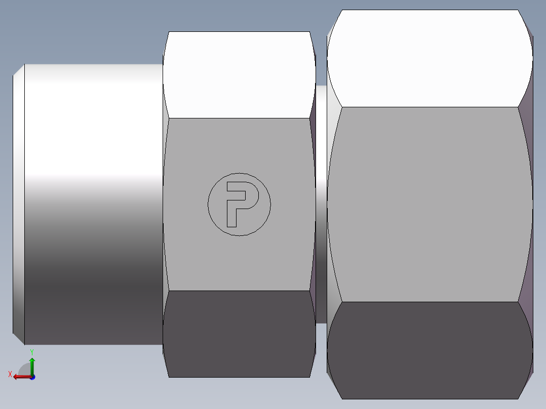 直通同径度接头、2D-30后视图