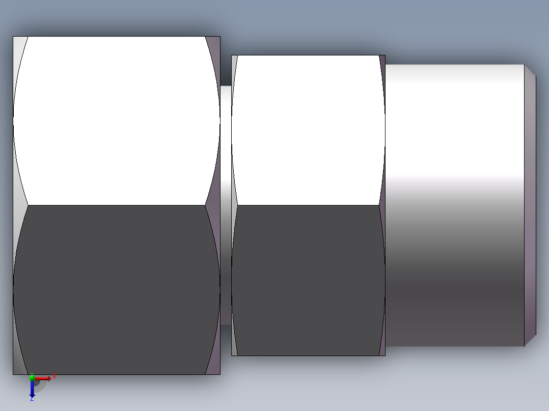 直通同径度接头、2D-30俯视图