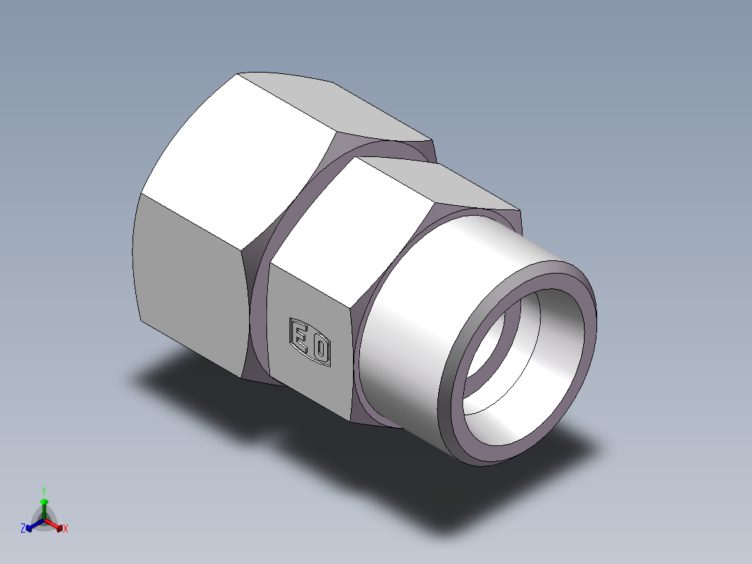 直通同径度接头、2D-30正等轴测图