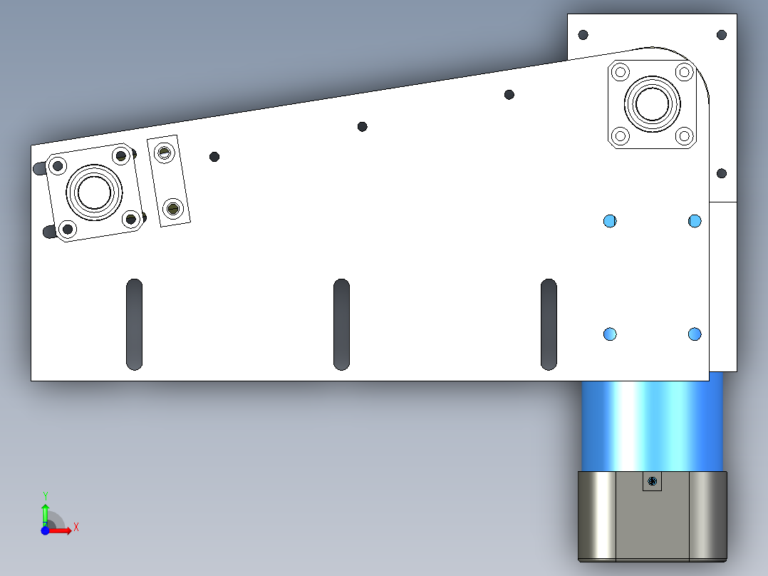 下料流水线前视图