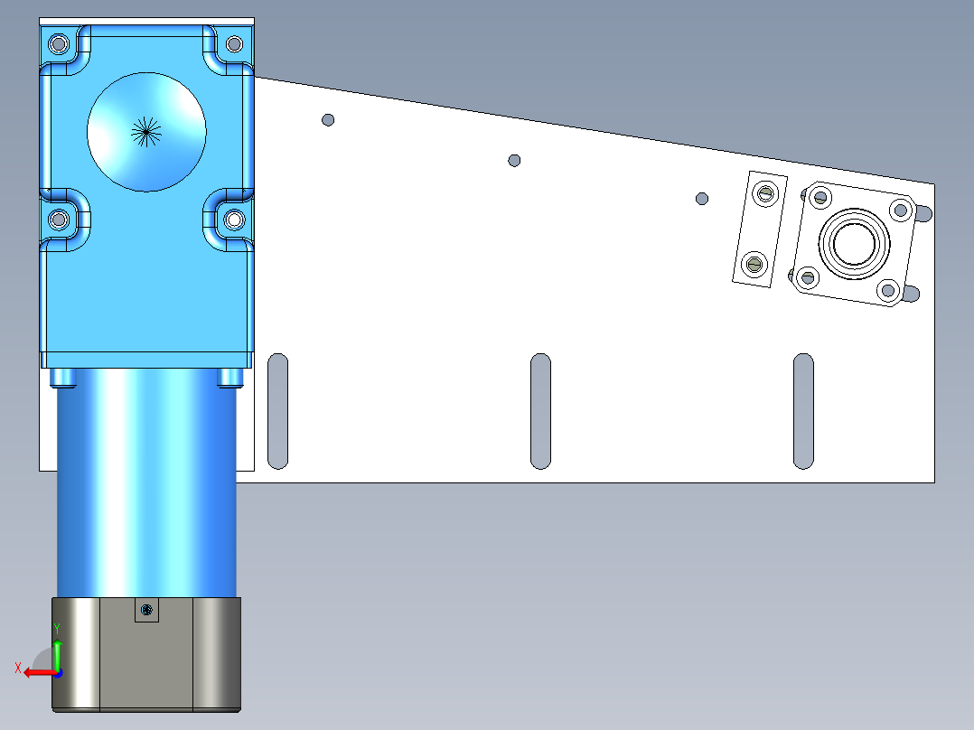 下料流水线后视图