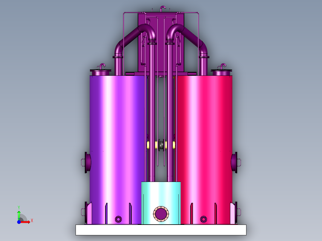 无阀滤池模型图前视图