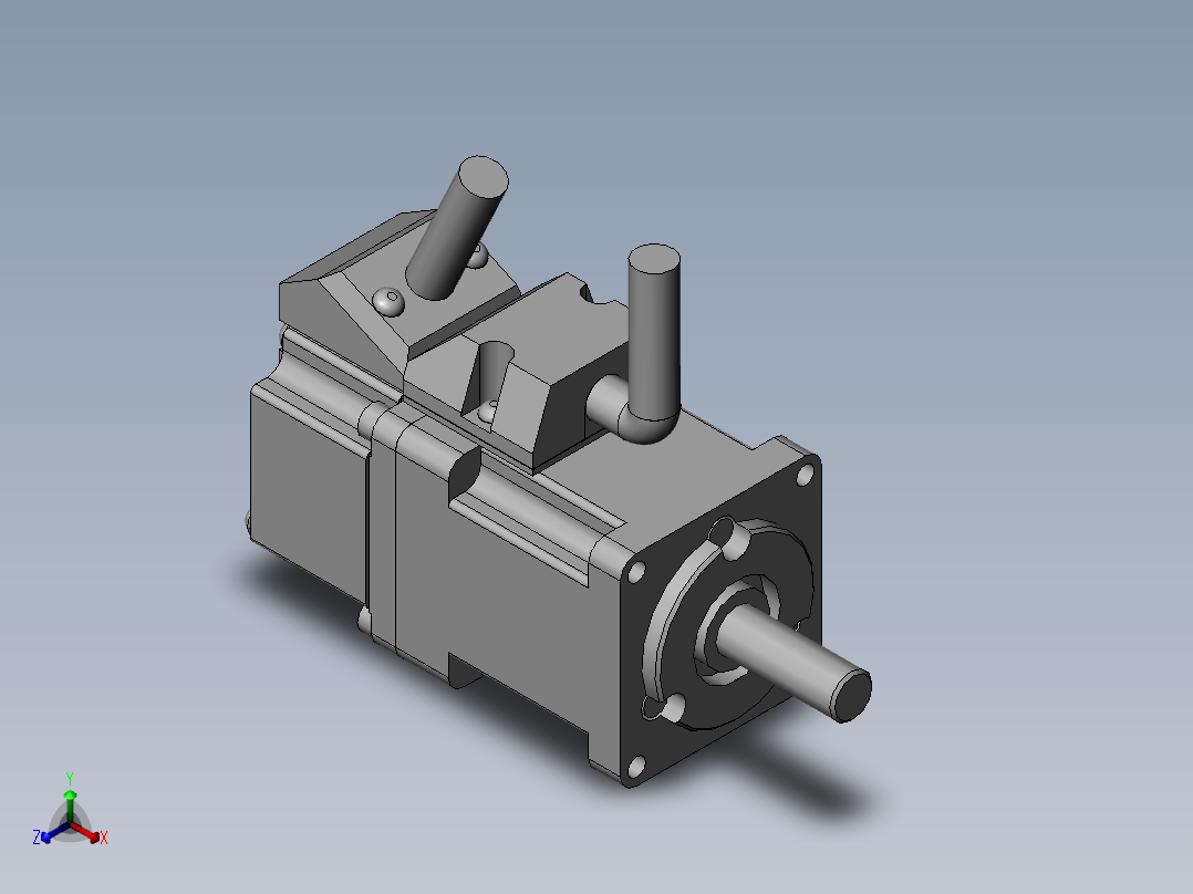 松下伺服电机MSMD5A2G1U正等轴测图