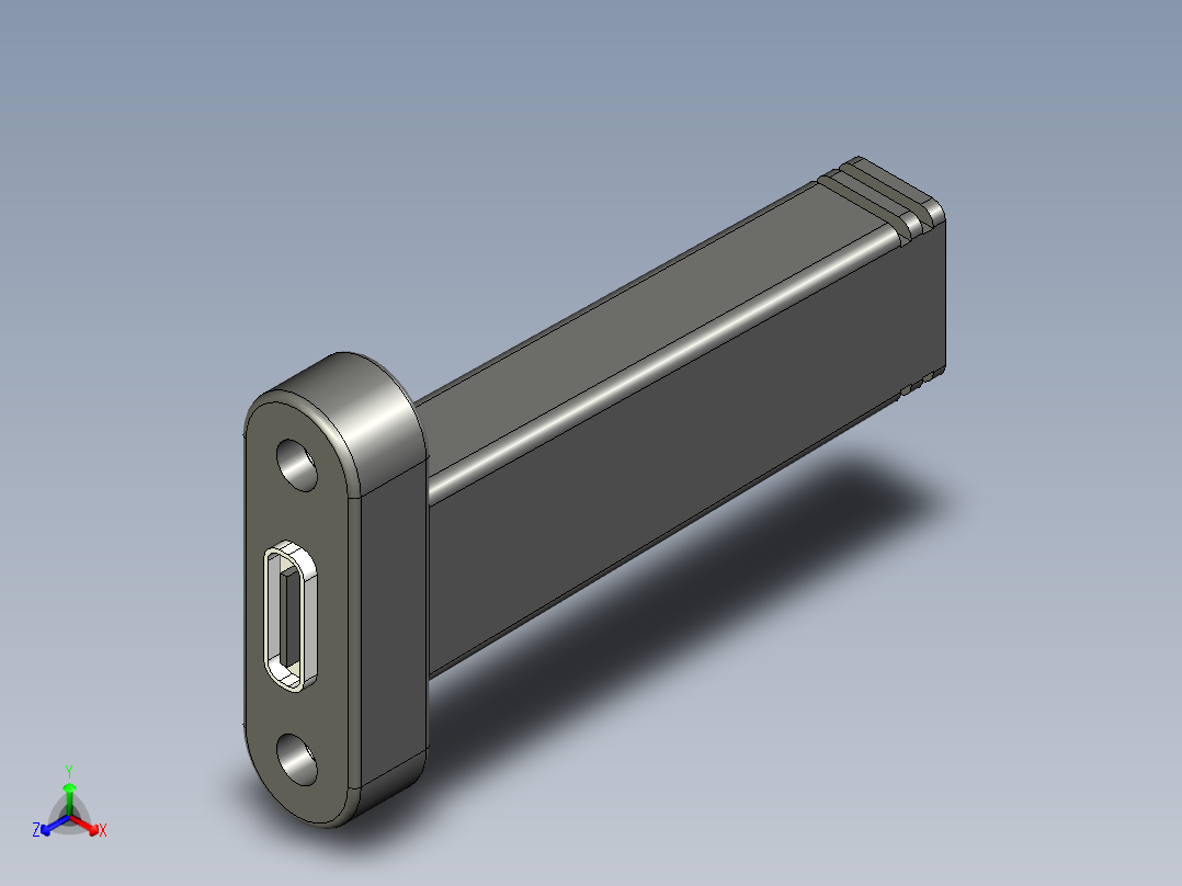 USB-C Type C AliExpress 母头 IO 前面板 PC 连接器接头正等轴测图