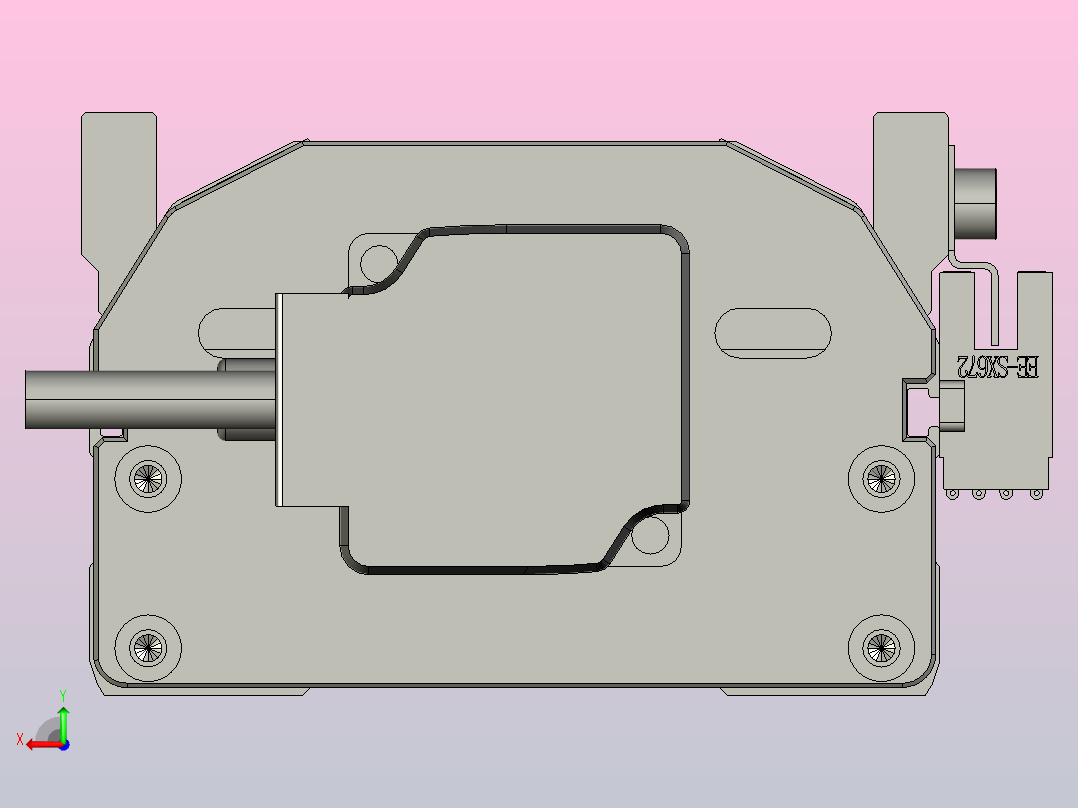SYS12-BC-500-100W滚珠花健、支撑座、滚珠丝杠、交叉导轨、直线模组.STEP后视图