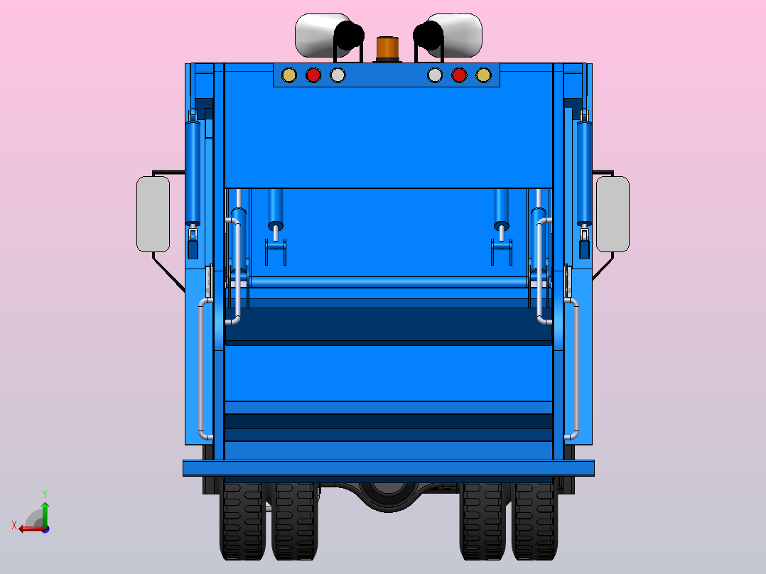 压缩式垃圾收集车后视图