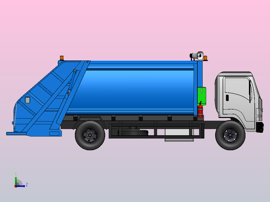 压缩式垃圾收集车左视图