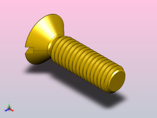 开槽半沉头螺钉M1-M10正等轴测缩略图