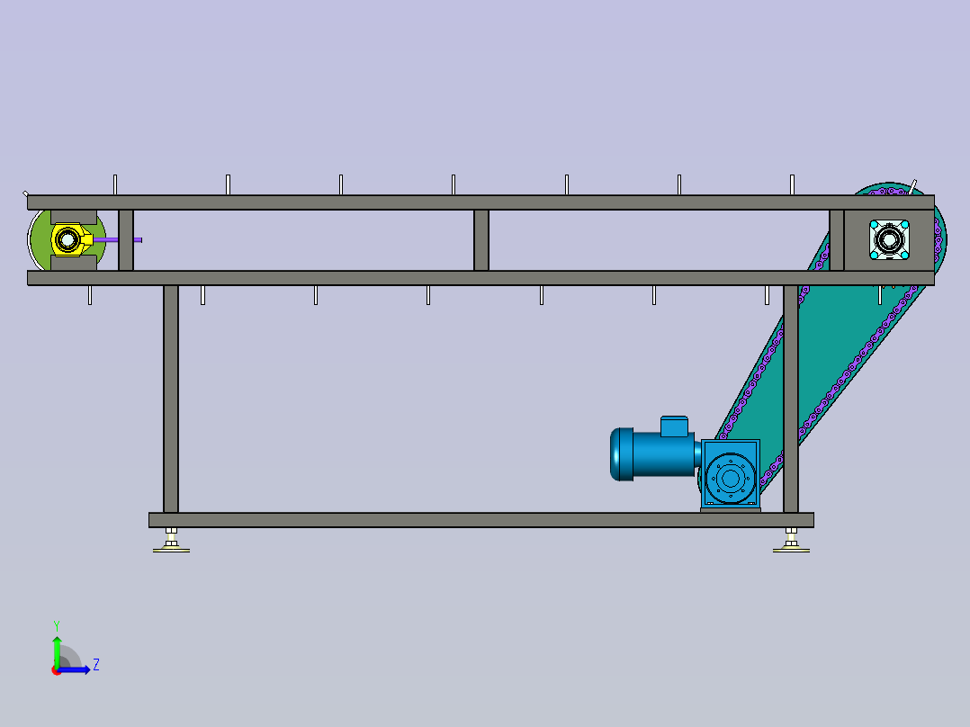 隔板输送带模型左视图
