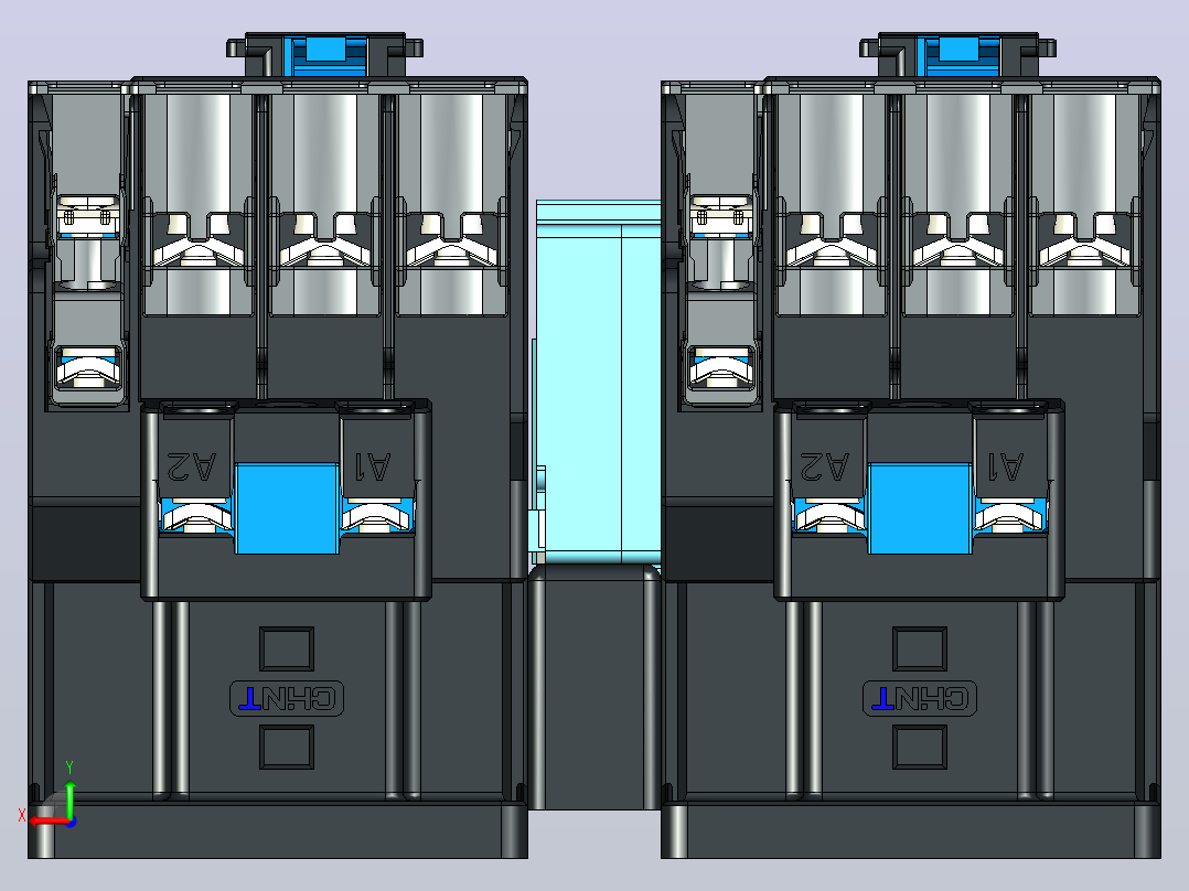 NXC-25_N～38_N交流接触器三维模型202204后视图