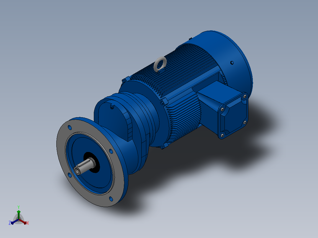 RXF67法兰轴伸式安装斜齿轮减速机RX67-Y3-4P-100-M1-0°-Φ250主视图