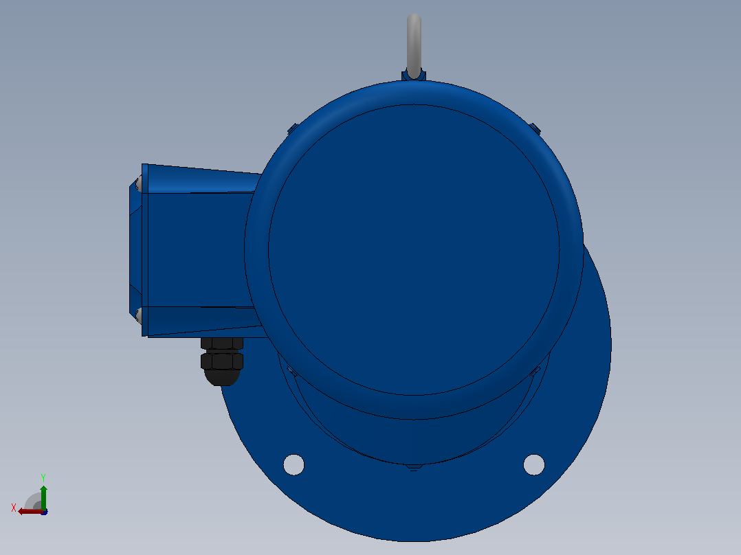 RXF67法兰轴伸式安装斜齿轮减速机RX67-Y3-4P-100-M1-0°-Φ250后视图