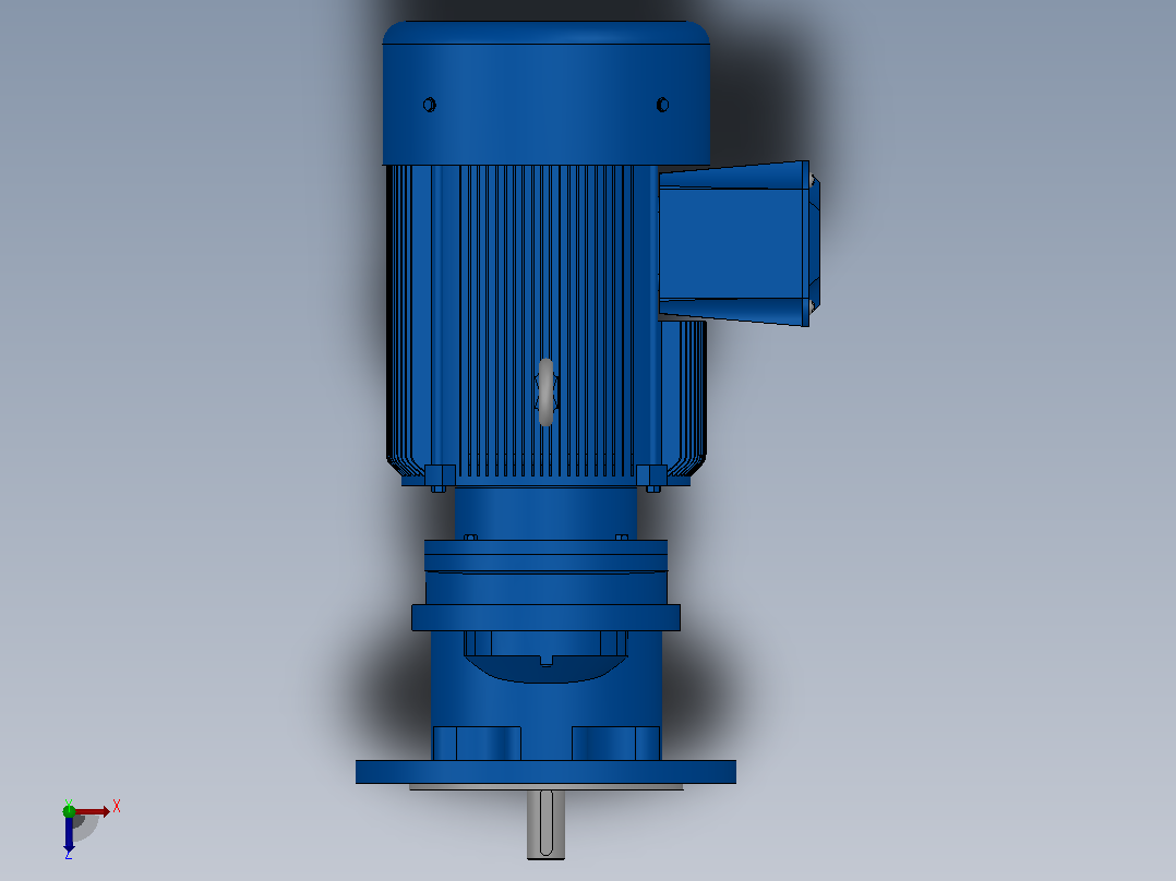 RXF67法兰轴伸式安装斜齿轮减速机RX67-Y3-4P-100-M1-0°-Φ250俯视图