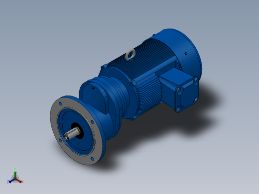 RXF67法兰轴伸式安装斜齿轮减速机RX67-Y3-4P-100-M1-0°-Φ250正等轴测缩略图