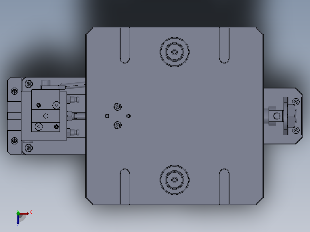 非标设计之气动夹具俯视图