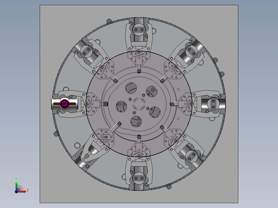 分割器旋转自动夹紧装置sw16可编辑前视图
