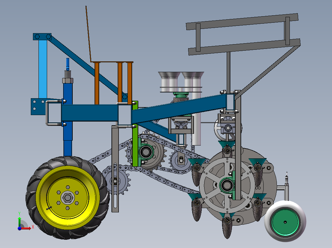 吊篮式油菜移栽机sw16可编辑前视图