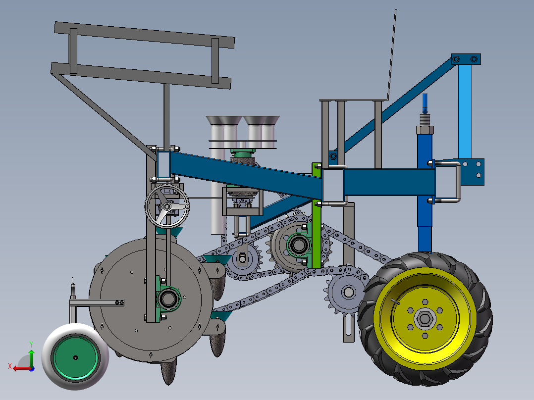 吊篮式油菜移栽机sw16可编辑后视图