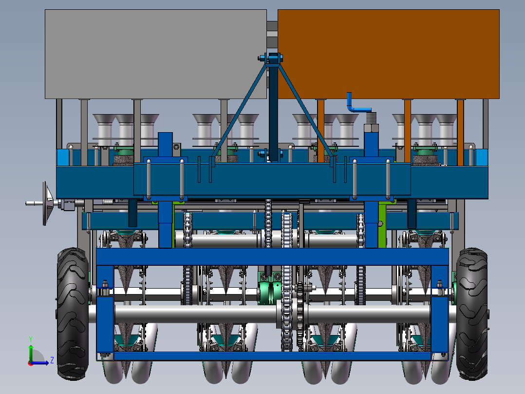 吊篮式油菜移栽机sw16可编辑左视图
