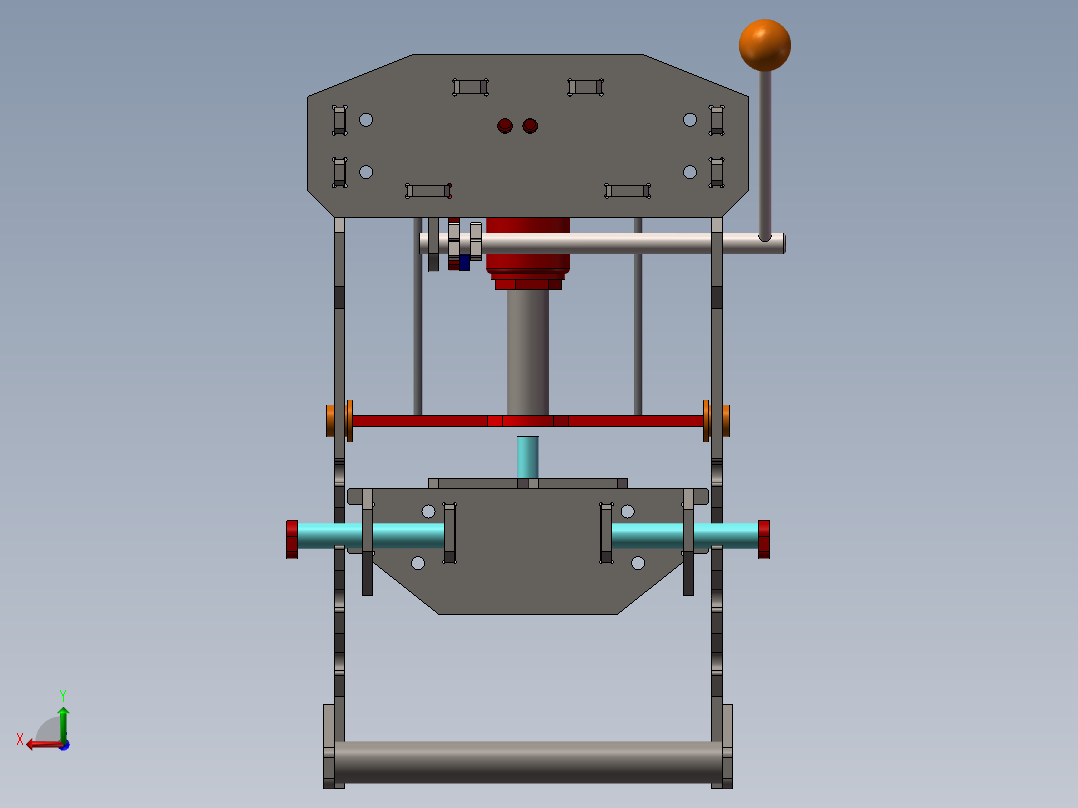 手动液压压力机设备后视图
