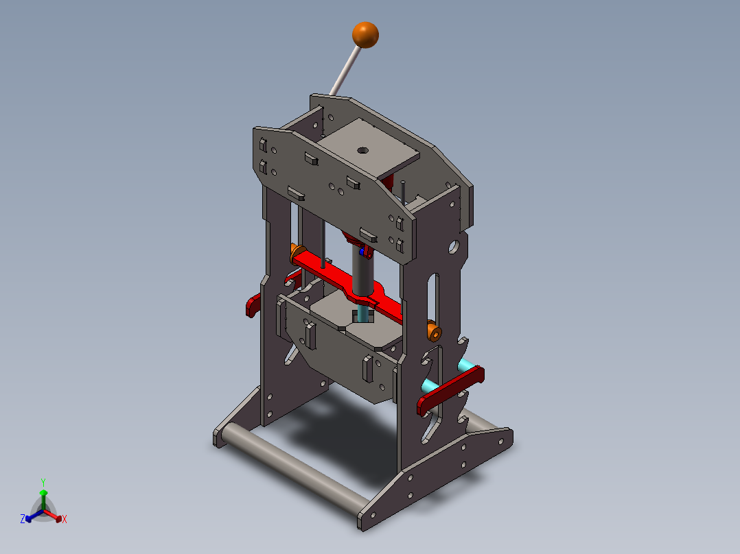 手动液压压力机设备正等轴测图