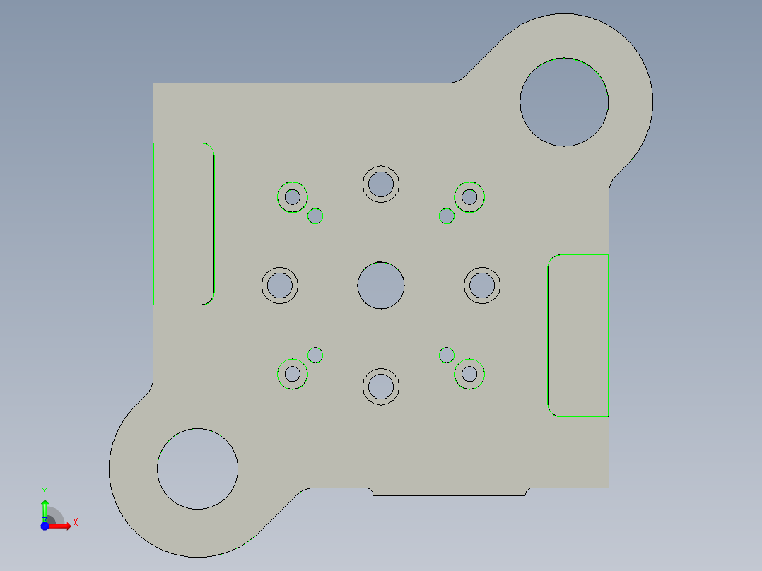 双耳止动垫片冲孔落料冲裁模设计【10张CAD图纸】前视图