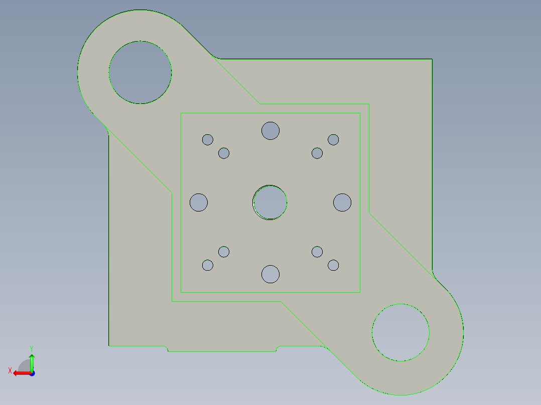 双耳止动垫片冲孔落料冲裁模设计【10张CAD图纸】后视图