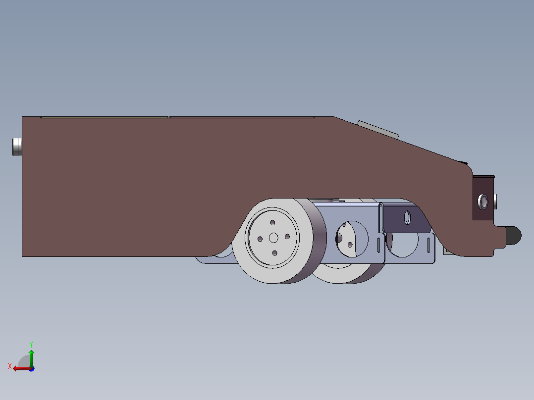 仓储物流AGV自动引导运输小车3D图纸后视图