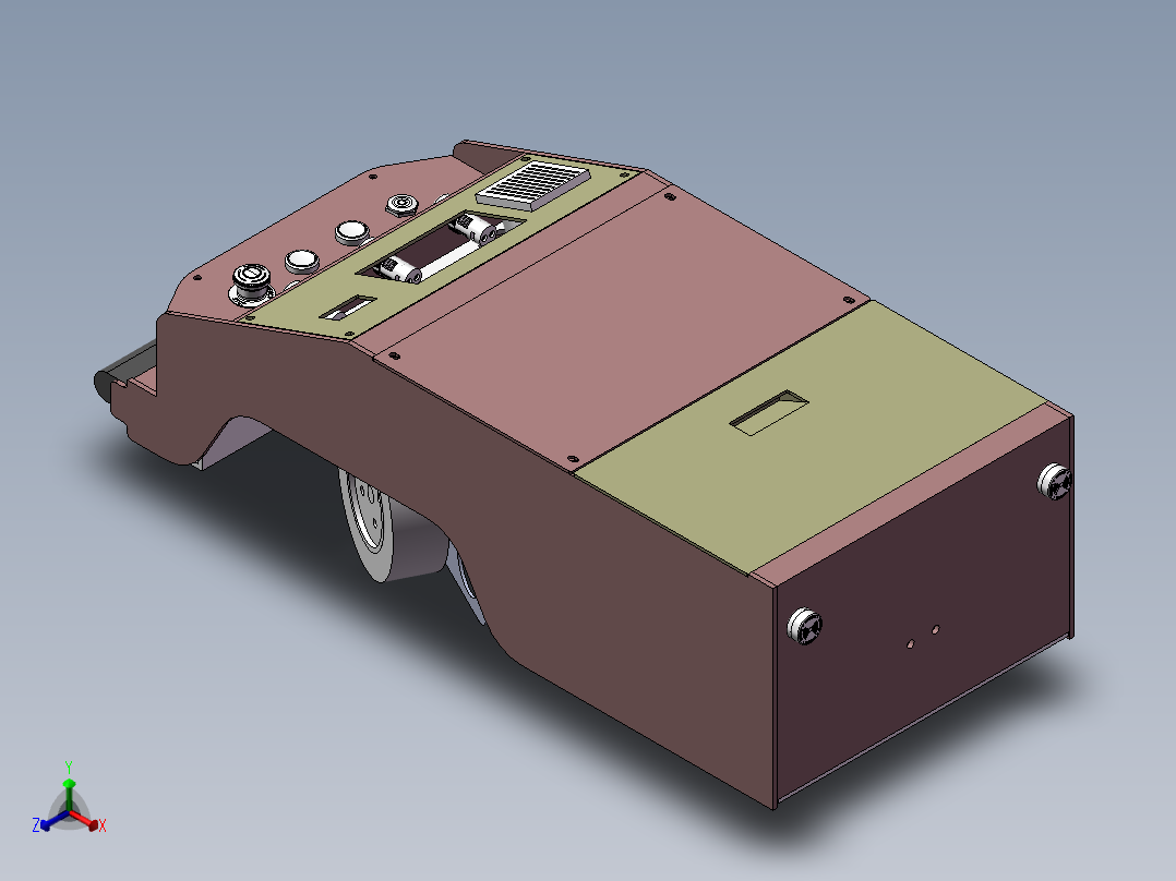 仓储物流AGV自动引导运输小车3D图纸正等轴测图