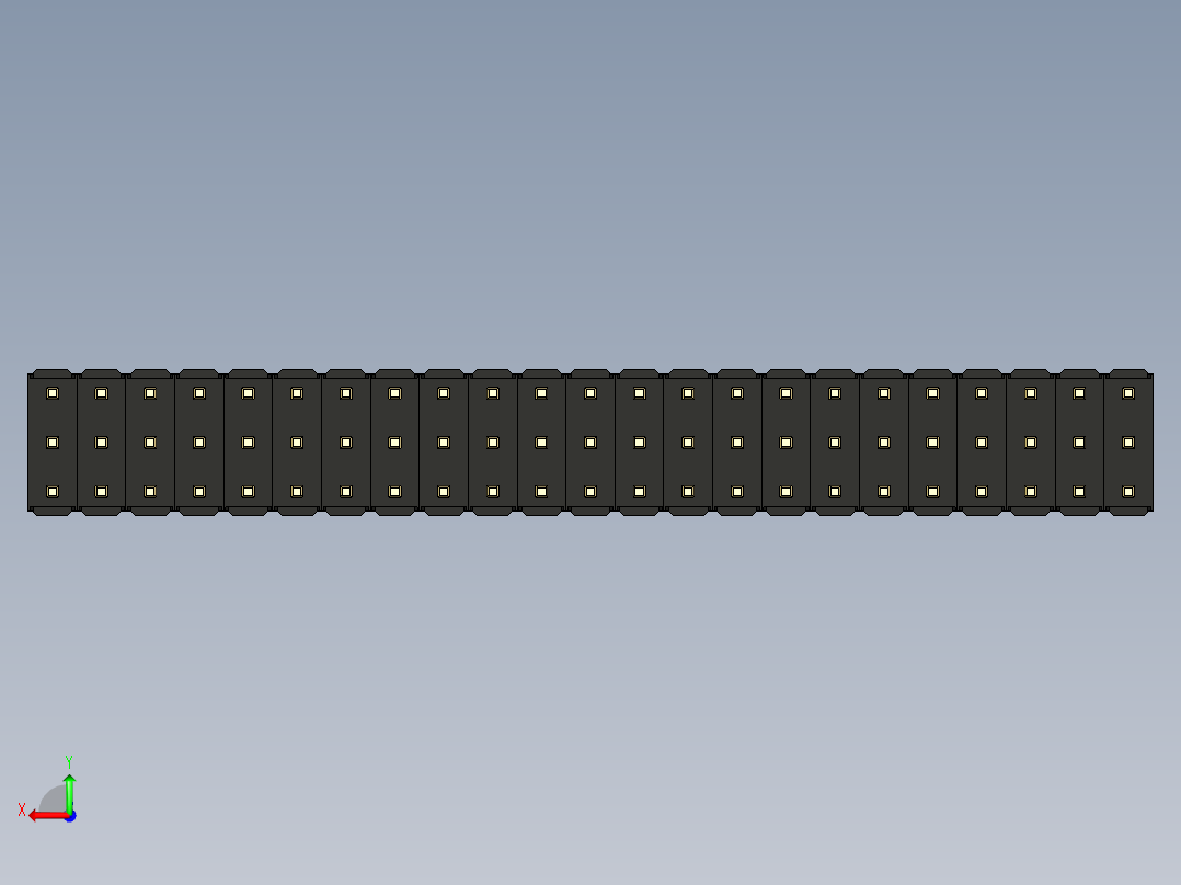 彩色公头100mil（2.54mm）系列-DS1021_black_3x23p_100mil_Type19_rev1.0后视图