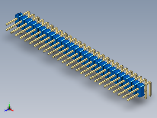 彩色公排针 100mil 2.54mm 系列-DS1022_blue_2x27p_100mil_TypeD_rev1.0