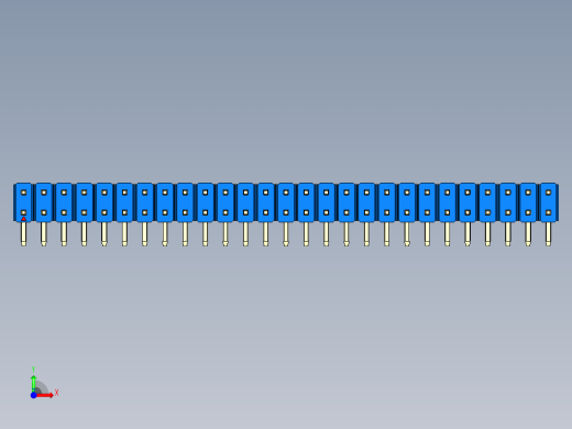 彩色公排针 100mil 2.54mm 系列-DS1022_blue_2x27p_100mil_TypeD_rev1.0前视缩略图