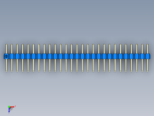 彩色公排针 100mil 2.54mm 系列-DS1022_blue_2x27p_100mil_TypeD_rev1.0俯视缩略图