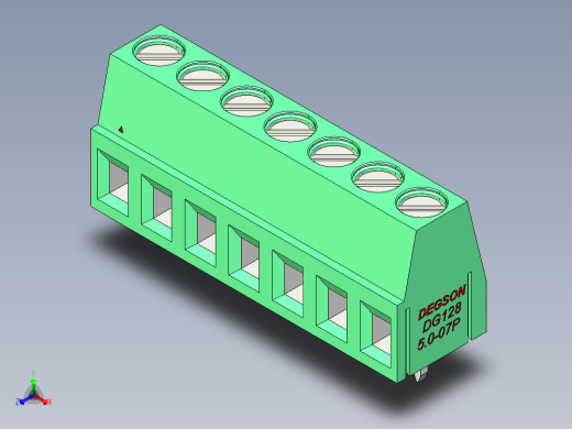 DEGSON DG128 系列 5.07.5mm 接线端子-DG128-5.0-07P-14-00AH正等轴测缩略图