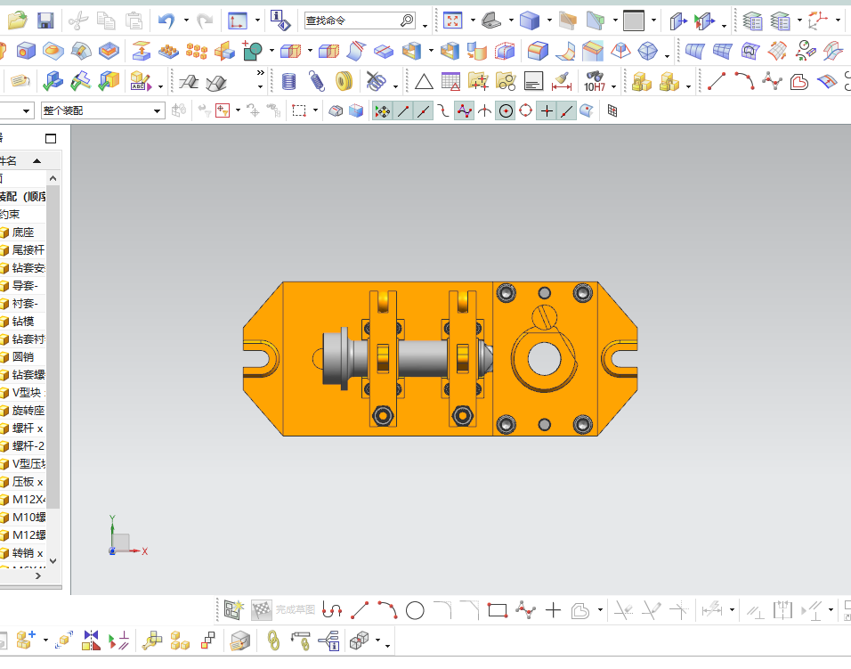 尾接杆钻模夹具